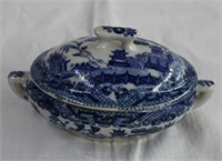 Old Blue Willow 5" covered dish