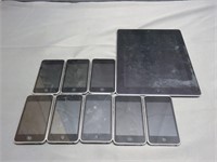 Lot of 9 Apple Ipods and Ipads