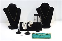 JEWELRY BAG W/ASSORTED JEWELRY ITEMS