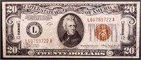 1934A $20 Hawaii note