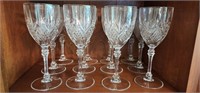 12  D'Arques Crystal Wine Glasses 8" tall