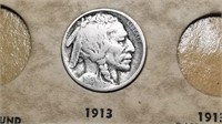 1913 Type 2 Buffalo Nickel From A Set