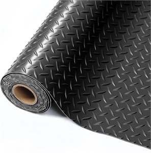 7.5'x20'x2.4mm PVC Garage Floor Mat, Black