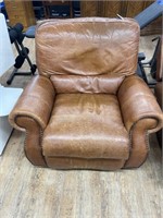 Leather Rocking Recliner - Leather Faded