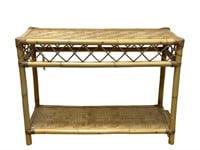 Vintage Bamboo Rattan Console Table