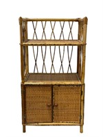 Vintage Bamboo Rattan Side Table