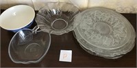 703 - LOT OF GLASS PLATES, BOWLS (P)