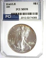 1989 Silver Eagle MS70 LISTS $1200