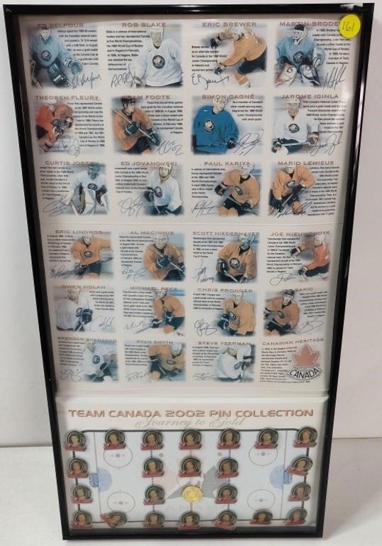 Team Canada 2002 Pin Collection Framed