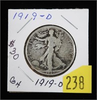 1919-D Walking Liberty half dollar