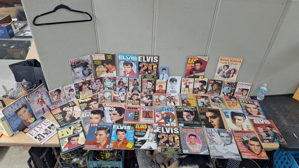 COLLECTION OF ELVIS MAGAZINES,TV GUIDES,CDS,ETC