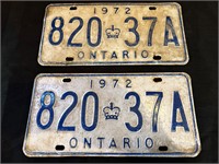 1972 Ontario License Plates