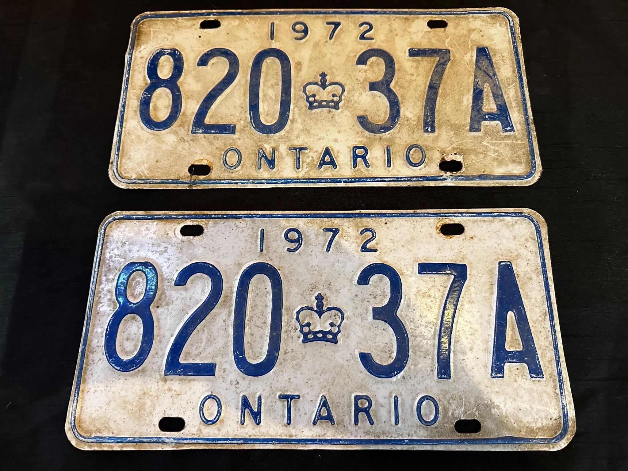 1972 Ontario License Plates