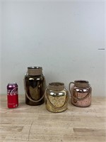 Crackle glass home decor jars with lights