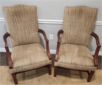 Pair of Wooden & Fabric Chairs