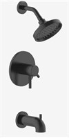 Matte Black 2-handle Round Bathtub &Shower Faucet