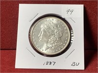 1887 UNITED STATES SILVER MORGAN DOLLAR BU