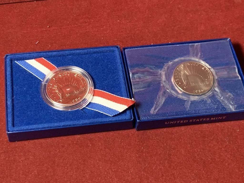 (2) 1986 UNITED STATES COMMEM. HALF DOLLARS