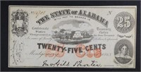 1863 TWENTY-FIVE CENTS STATE OF ALABAMA