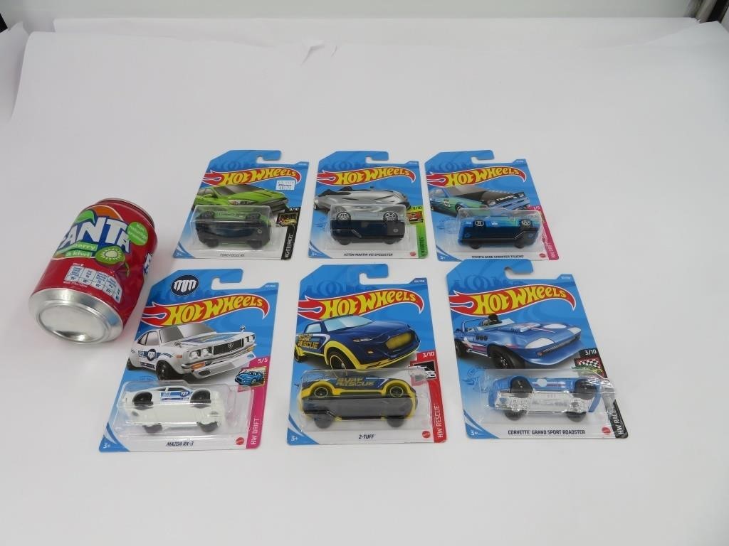 6 voitures hot wheels die cast