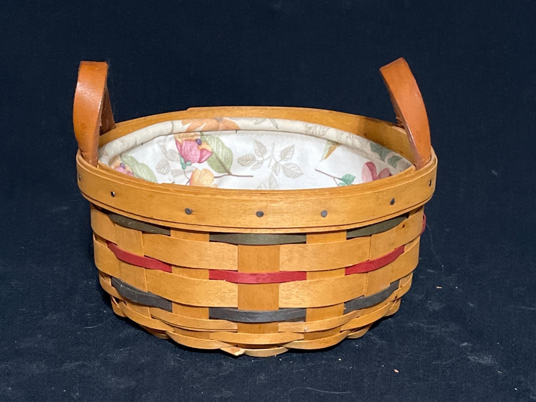 Longaberger Baskets. Handwoven. With fabric liner.