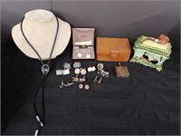 Gentlemen's lot, cufflinks, bolo tie plus more