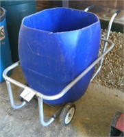 Trash Can Cart w/Trash Barrel Attached