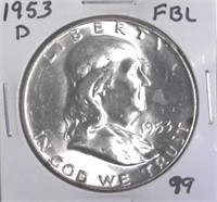 1953-D Franklin Half Dollar FBL