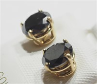 #16 14K Gold 2.65 Ct Black Diamond Earrings