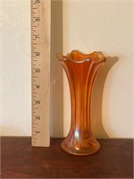 Marigold Carnival Glass Vase