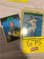 JETER DRAFT PICK CARD, JOSE CANSECO TOPPS CARD
