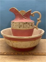 Antique Pitcher & Basin (No Chips, Some Crazing)