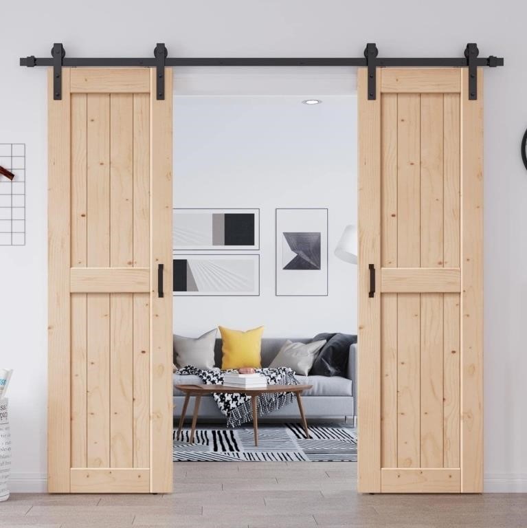 EaseLife Double Barn Door 24in x 84in Barn Door