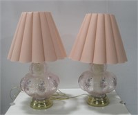 28" Two Hollywood Regency Carl Lamps Power On