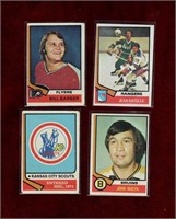 1974-75 TOPPS HOCKEY 4 CARDS