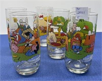 Vintage Camp Snoopy Collection Glassware 6 Pcs