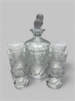 (5) LALIQUE "HULOTTE OWL" WHISKEY DRINKS SET