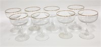 8 FOSTORIA GOLD PATTERN CHAMPAGNE GLASSES