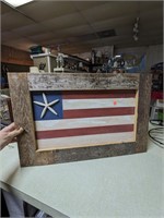 American Flag Wooden Sign 25 x 16