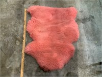vintage pink sheepskin rug
