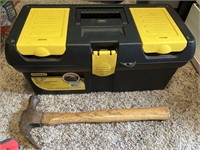 Stanley Tool box, hammer, pliers, screwdriver,