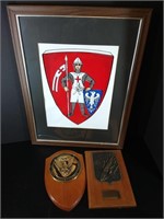 3 pc Military Plaques, Framed Print