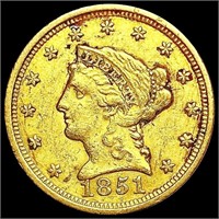 1851 $2.50 Gold Quarter Eagle LIGHTLY CIRCULATED