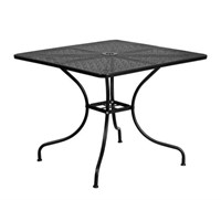 Oia Square Contemporary Patio Table - Black