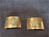 Army & Russian Soviet Star Brass Belt Buckles