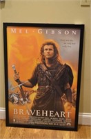 Braveheart Movie Poster framed behind glass