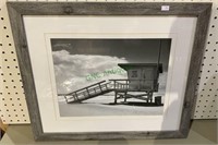 Framed print of a lifeguard station - framed and