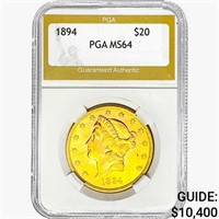 1894 $20 Gold Double Eagle PGA MS64