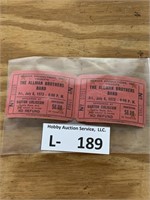 1973 Allman Brothers Band Tickets