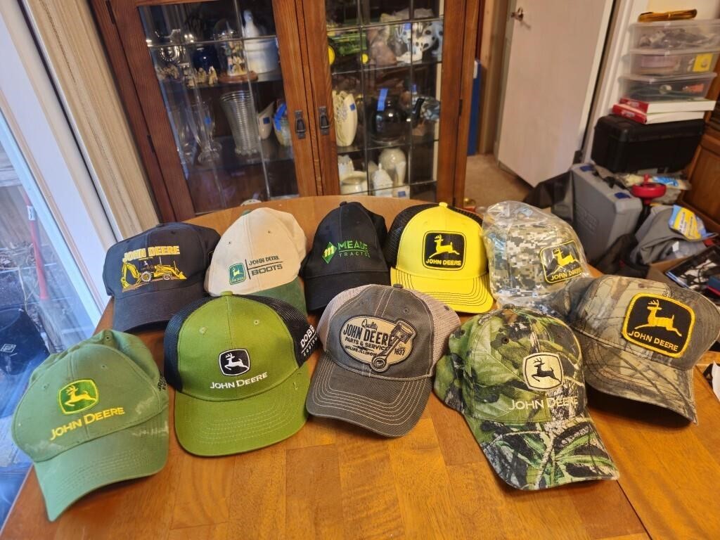 10 John Deere Hats. Baseball, Trucker, etc.